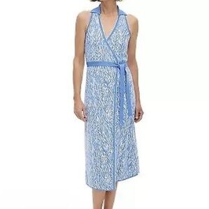 NWT Diane Von Furstenberg X Target Blue and White Knit Wrap Dress size plus 2X